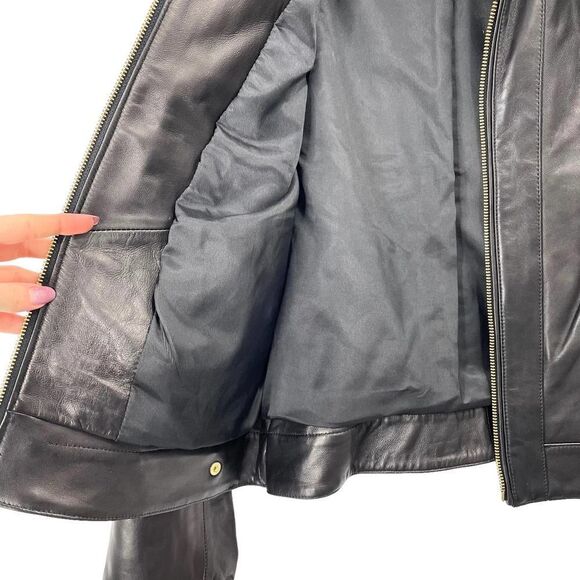 NEW Cole‎ Haan Racer Jacket with Quilted Panels Sz L black - Picture 9 of 11